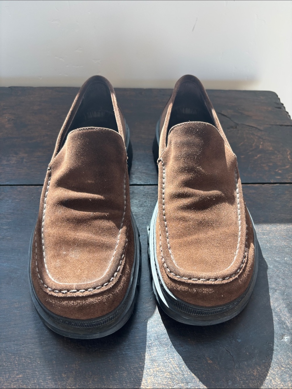To Boot Brown Suede Moc Toe Slip-On Loafers